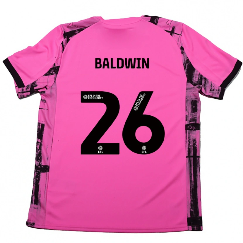 Danxen Criança Camisola Jack Baldwin #26 Rosa Vermelho Preto Alternativa 2025/26 Camisa Brasil