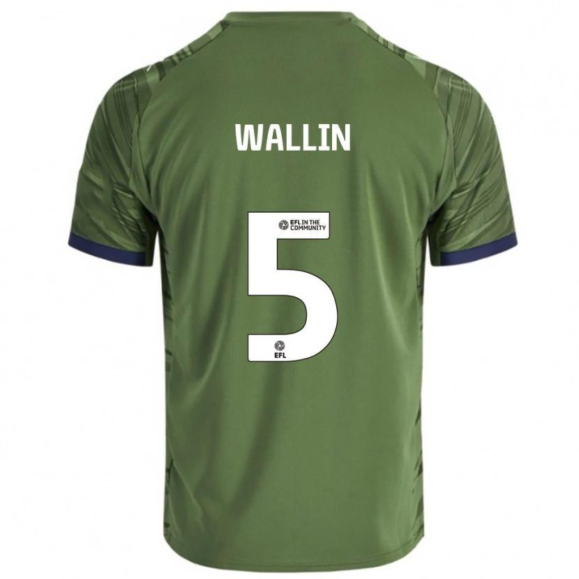 Danxen Criança Camisola Oscar Wallin #5 Verde Branco Alternativa 2025/26 Camisa Brasil