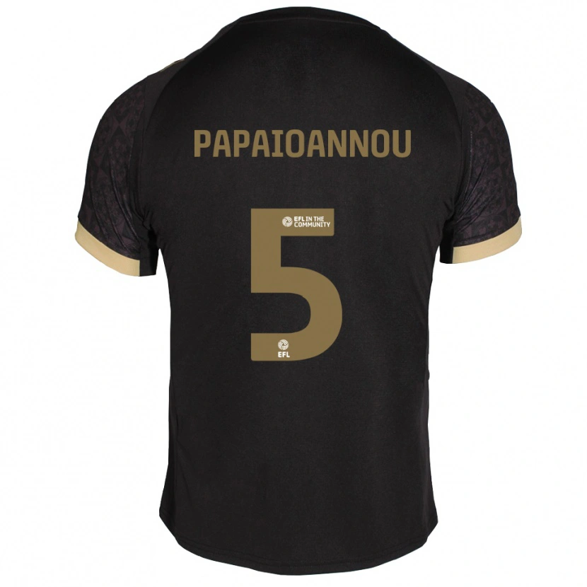 Danxen Criança Camisola Panagiota Papaioannou #5 Preto Dourado Alternativa 2025/26 Camisa Brasil