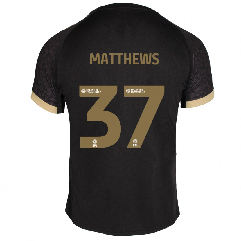 Danxen Criança Camisola Jack Matthews #37 Preto Dourado Alternativa 2025/26 Camisa Brasil