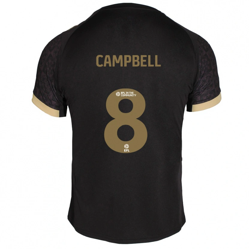 Danxen Criança Camisola Sebastian Campbell #8 Preto Dourado Alternativa 2025/26 Camisa Brasil