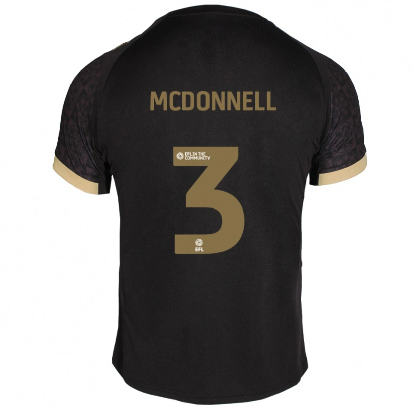 Danxen Criança Camisola Rosie Mcdonnell #3 Preto Dourado Alternativa 2025/26 Camisa Brasil