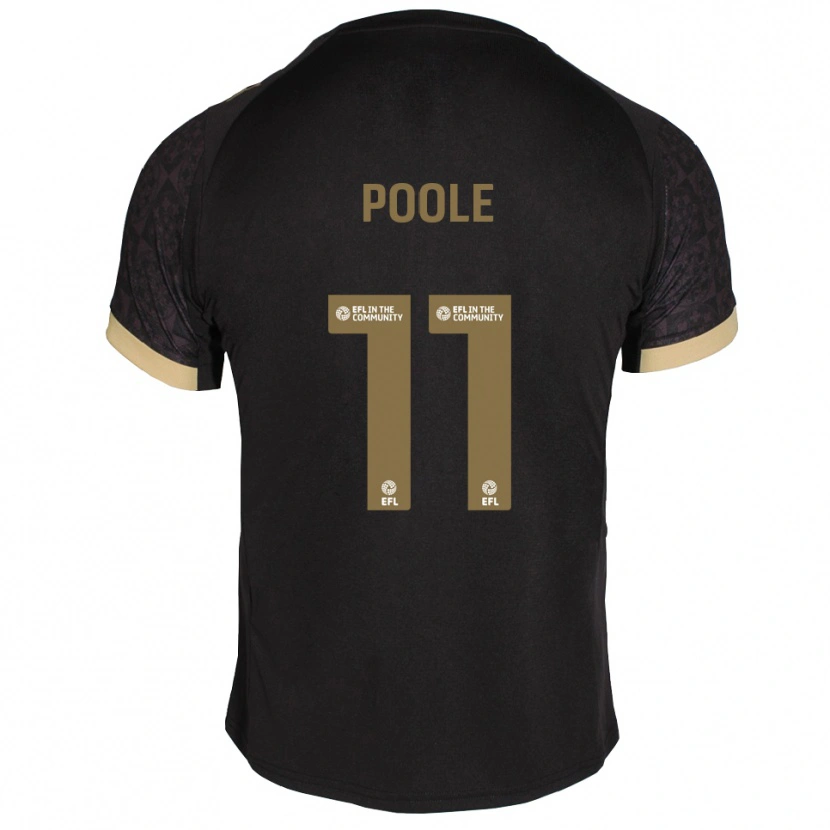 Danxen Criança Camisola Fletcher Poole #11 Preto Dourado Alternativa 2025/26 Camisa Brasil