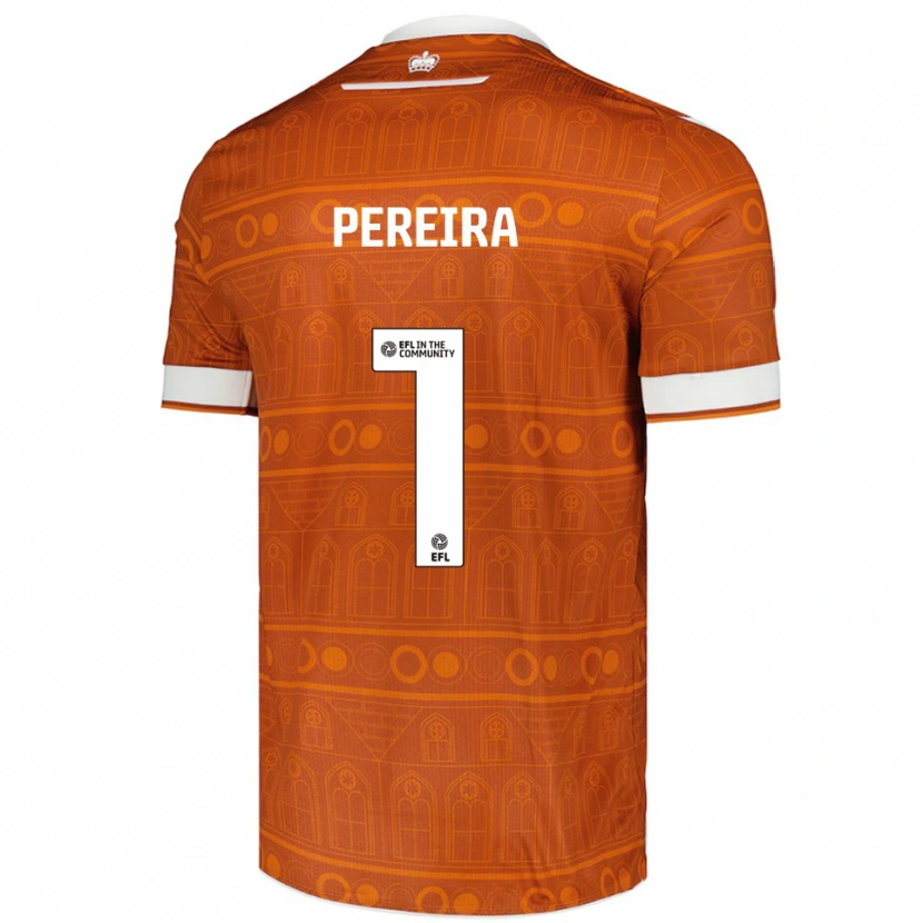 Danxen Criança Camisola Joel Pereira #1 Laranja Branco Alternativa 2025/26 Camisa Brasil