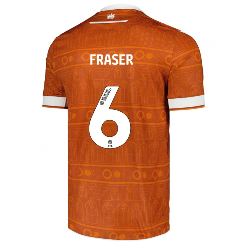 Danxen Criança Camisola Liam Fraser #6 Laranja Branco Alternativa 2025/26 Camisa Brasil