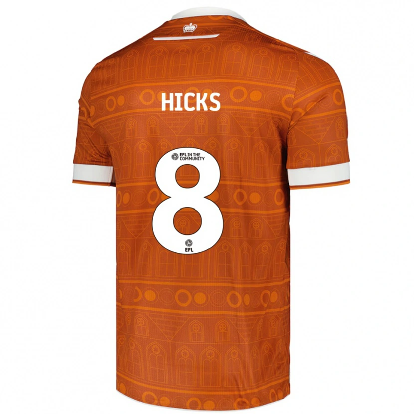 Danxen Criança Camisola David Hicks #8 Laranja Branco Alternativa 2025/26 Camisa Brasil