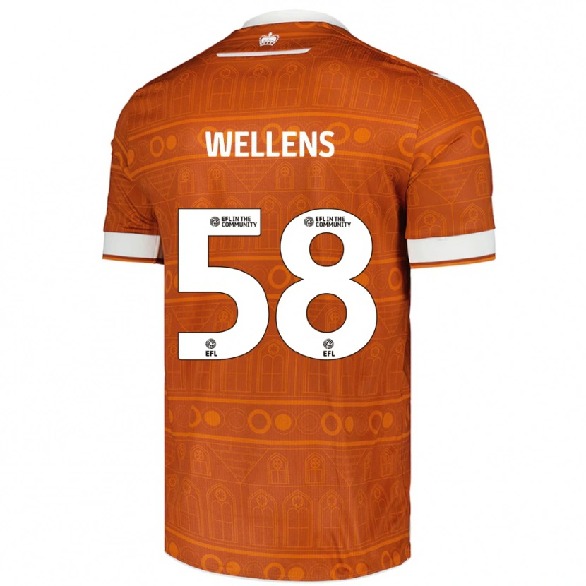 Danxen Criança Camisola Charlie Wellens #58 Laranja Branco Alternativa 2025/26 Camisa Brasil