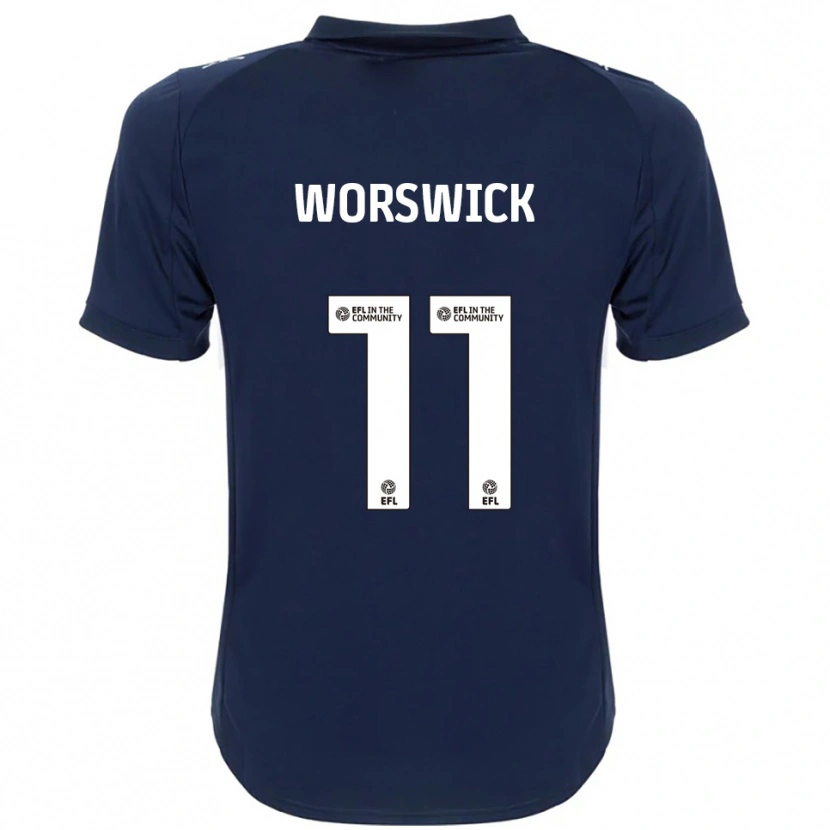 Danxen Criança Camisola Isobel Worswick #11 Azul Marinho Branco Alternativa 2025/26 Camisa Brasil