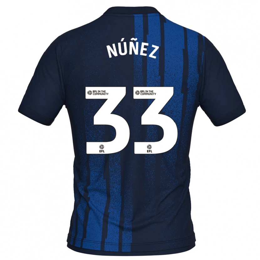 Danxen Criança Camisola Anthony Núñez #33 Azul Marinho Branco Alternativa 2025/26 Camisa Brasil