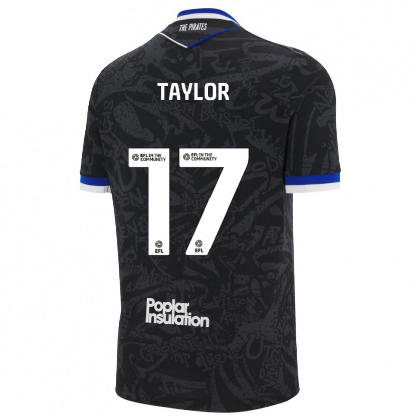 Danxen Criança Camisola Connor Taylor #17 Preto Branco Alternativa 2025/26 Camisa Brasil