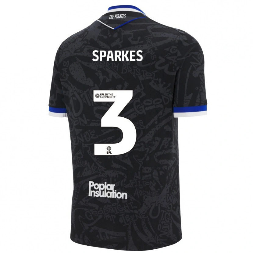 Danxen Criança Camisola Jack Sparkes #3 Preto Branco Alternativa 2025/26 Camisa Brasil
