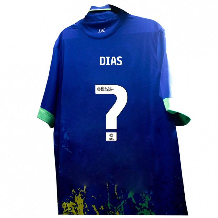 Danxen Criança Camisola Diego Dias #0 Azul Amarelo Alternativa 2025/26 Camisa Brasil