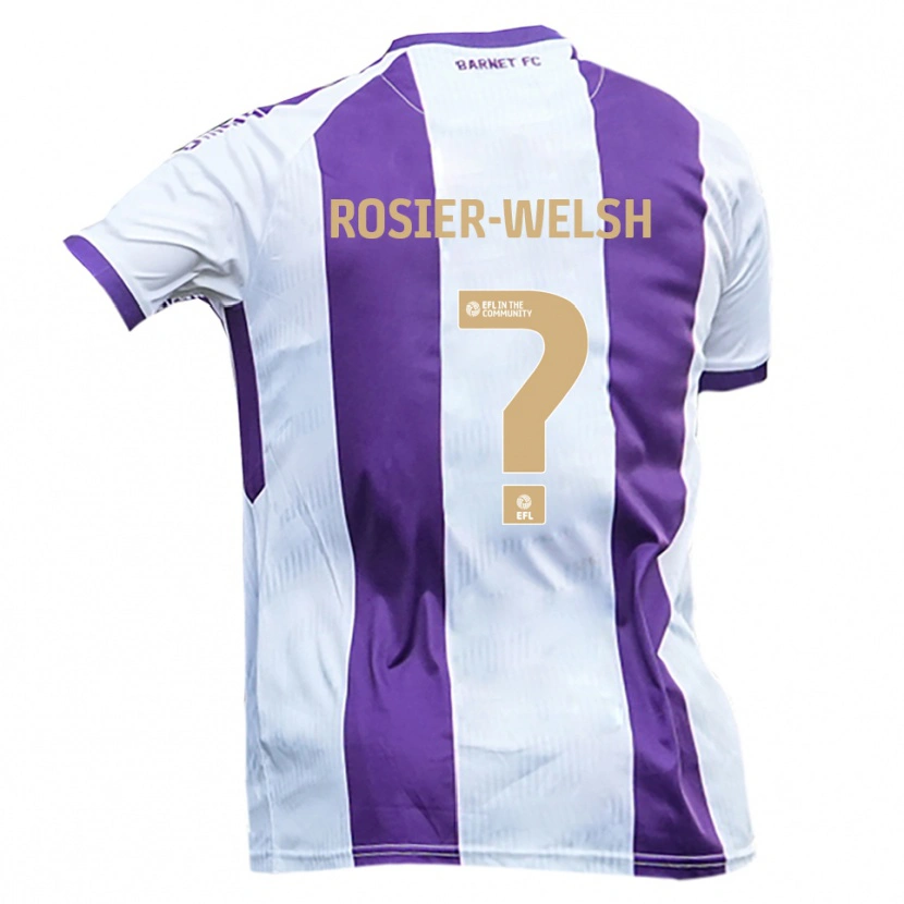 Danxen Criança Camisola Destiny Rosier-Welsh #0 Branco Roxo Alternativa 2025/26 Camisa Brasil