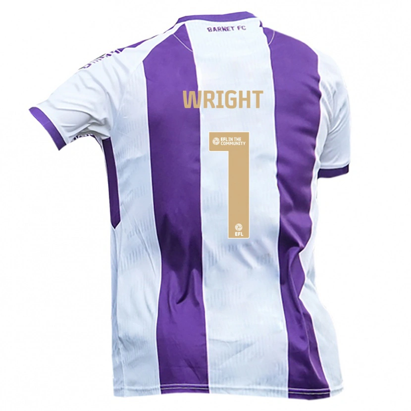 Danxen Criança Camisola Joe Wright #1 Branco Roxo Alternativa 2025/26 Camisa Brasil