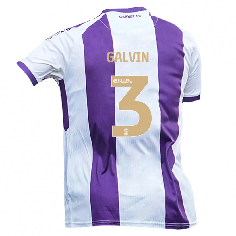 Danxen Criança Camisola Ryan Galvin #3 Branco Roxo Alternativa 2025/26 Camisa Brasil