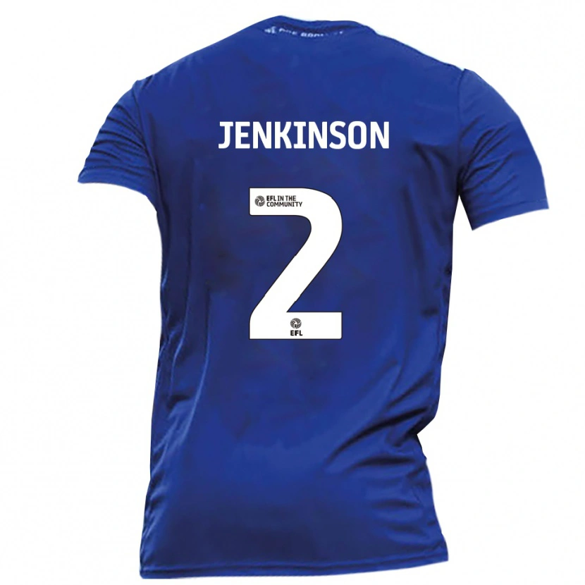 Danxen Criança Camisola Carl Jenkinson #2 Azul Branco Alternativa 2025/26 Camisa Brasil