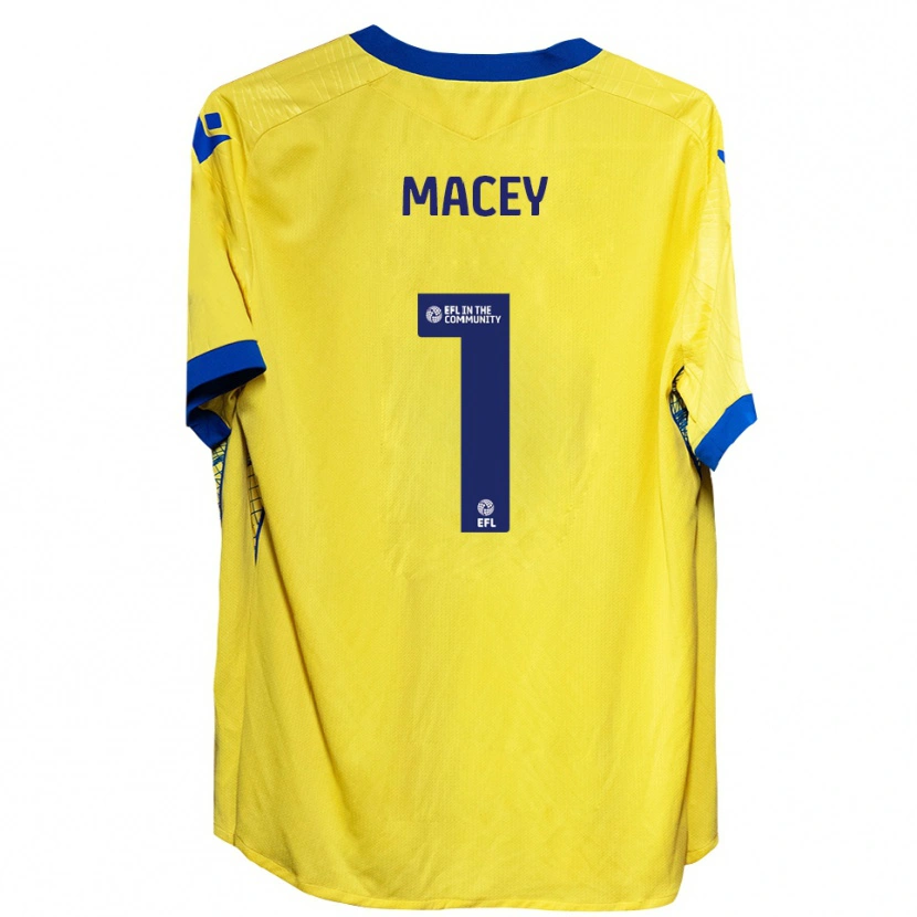 Danxen Criança Camisola Matt Macey #1 Amarelo Azul Alternativa 2025/26 Camisa Brasil