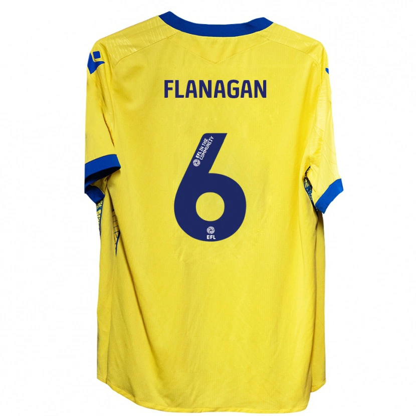 Danxen Criança Camisola Tom Flanagan #6 Amarelo Azul Alternativa 2025/26 Camisa Brasil
