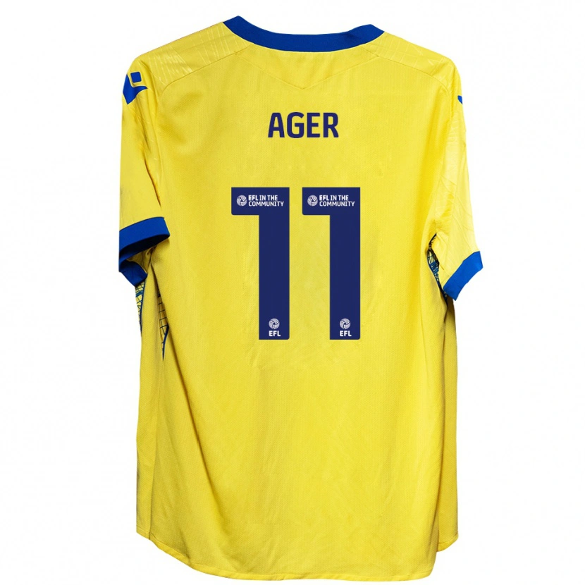 Danxen Criança Camisola Emily Ager #11 Amarelo Azul Alternativa 2025/26 Camisa Brasil