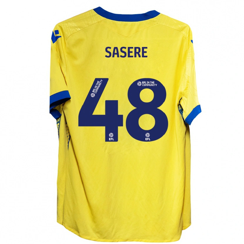 Danxen Criança Camisola James Sasere #48 Amarelo Azul Alternativa 2025/26 Camisa Brasil