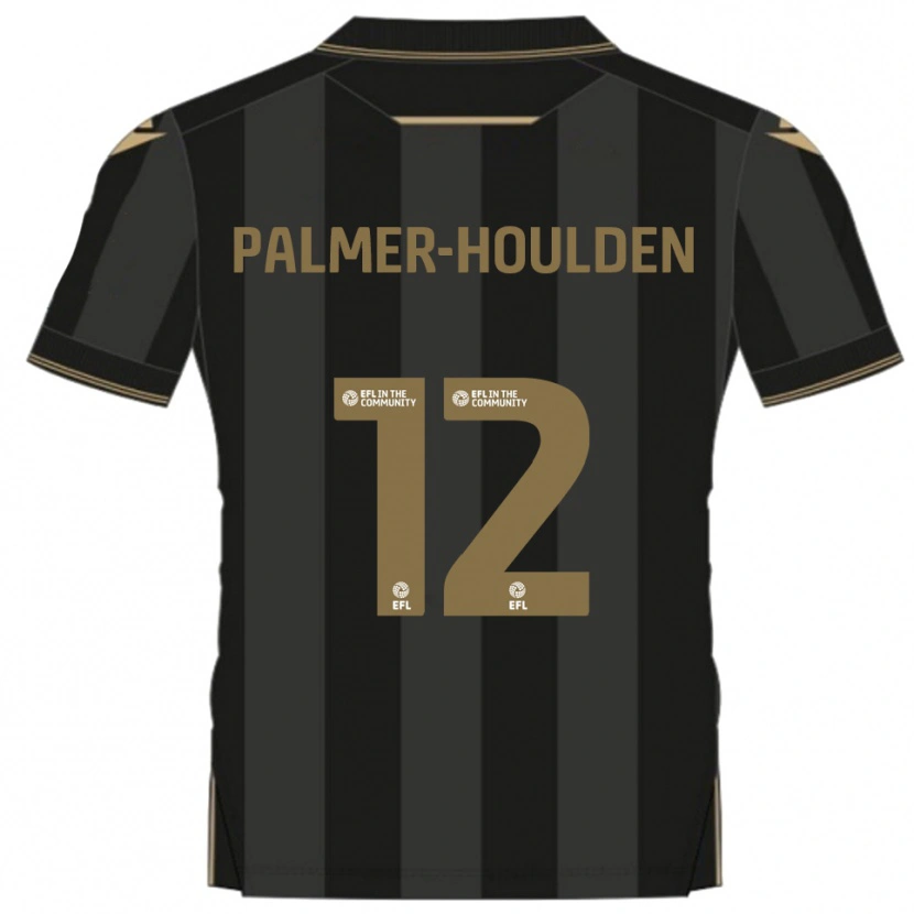 Danxen Criança Camisola Seb Palmer-Houlden #12 Preto Dourado Alternativa 2025/26 Camisa Brasil