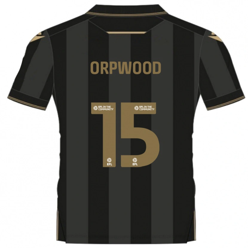 Danxen Criança Camisola Jo Orpwood #15 Preto Dourado Alternativa 2025/26 Camisa Brasil