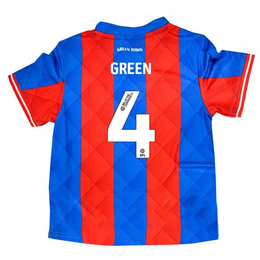 Danxen Criança Camisola Kieran Green #4 Azul Vermelho Branco Alternativa 2025/26 Camisa Brasil