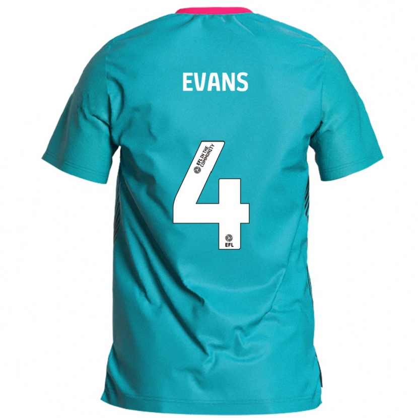 Danxen Criança Camisola Jack Evans #4 Azul Celeste Rosa Alternativa 2025/26 Camisa Brasil