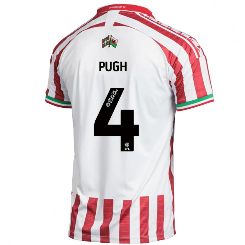 Danxen Criança Camisola Harri Pugh #4 Vermelho Branco Alternativa 2025/26 Camisa Brasil