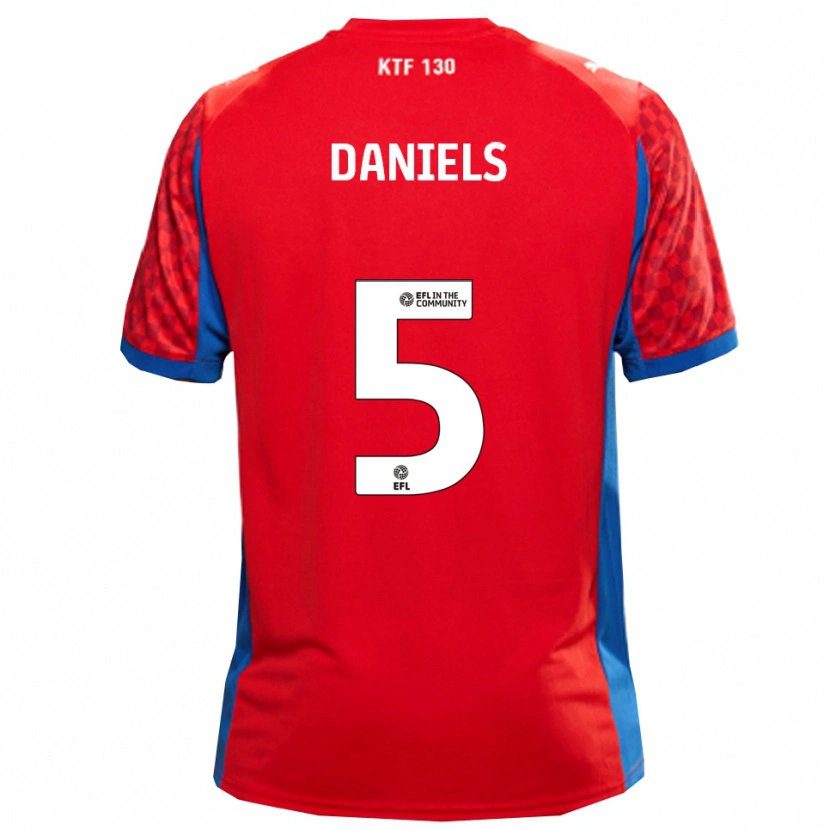 Danxen Criança Camisola Donervon Daniels #5 Vermelho Azul Alternativa 2025/26 Camisa Brasil