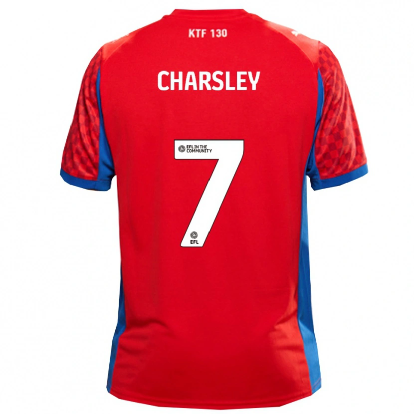 Danxen Criança Camisola Harry Charsley #7 Vermelho Azul Alternativa 2025/26 Camisa Brasil
