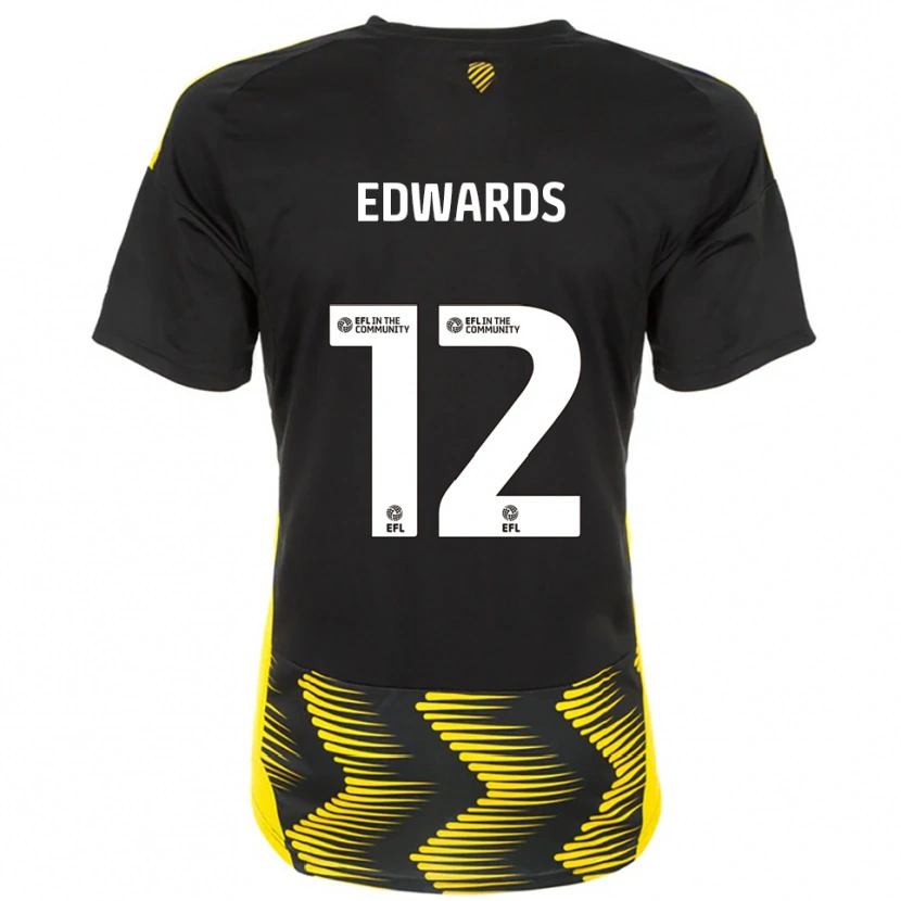 Danxen Criança Camisola Tom Edwards #12 Preto Amarelo Alternativa 2025/26 Camisa Brasil