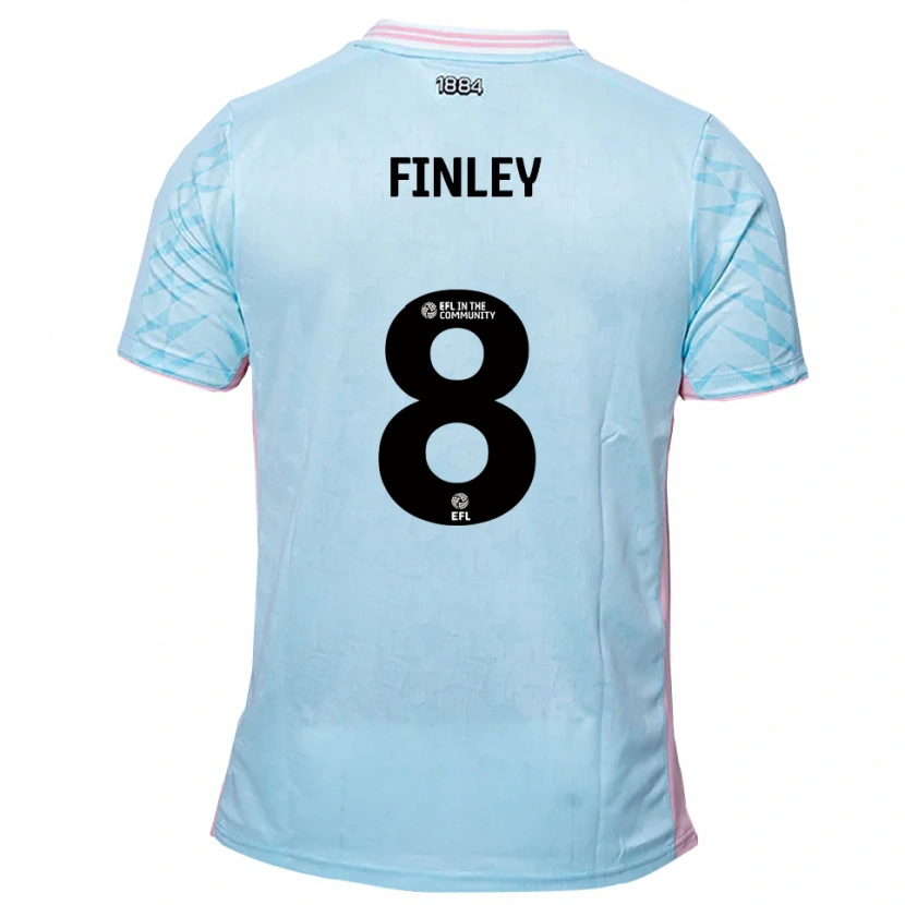 Danxen Criança Camisola Sam Finley #8 Azul Celeste Rosa Alternativa 2025/26 Camisa Brasil