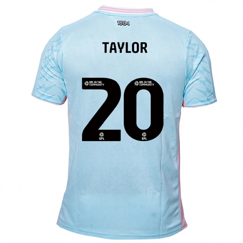 Danxen Criança Camisola Sam Taylor #20 Azul Celeste Rosa Alternativa 2025/26 Camisa Brasil