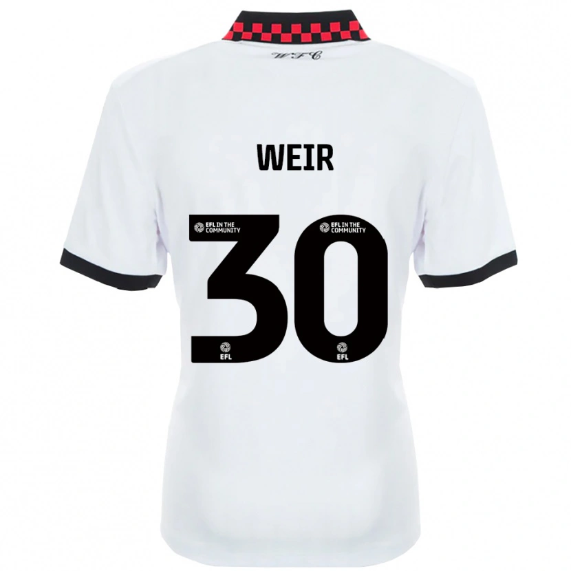 Danxen Criança Camisola Evan Weir #30 Branco Preto Alternativa 2025/26 Camisa Brasil