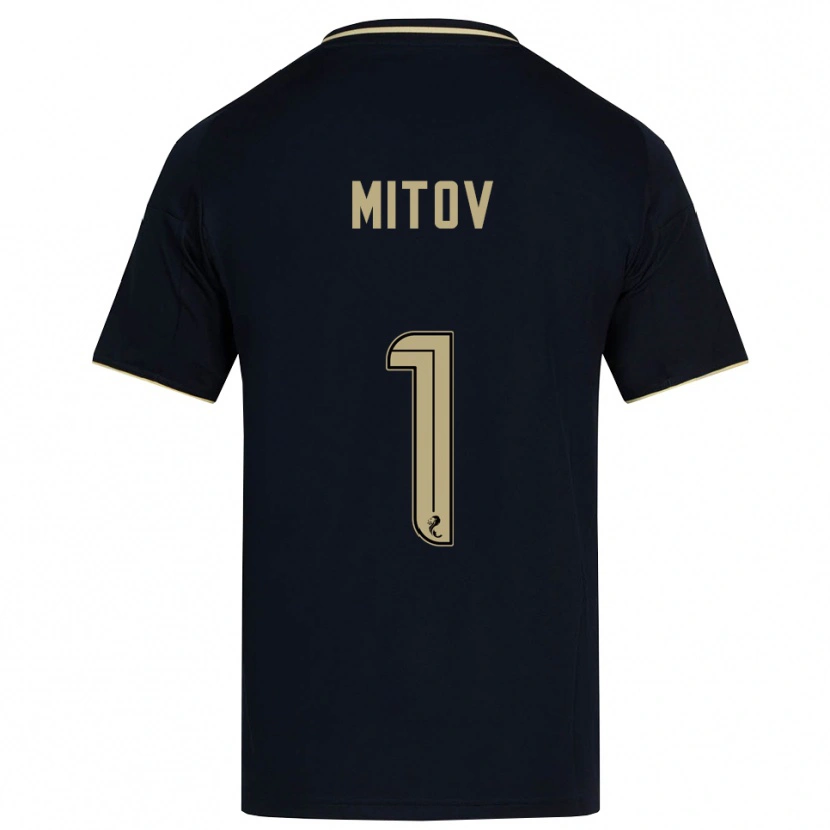 Danxen Criança Camisola Dimitar Mitov #1 Azul Marinho Dourado Alternativa 2025/26 Camisa Brasil