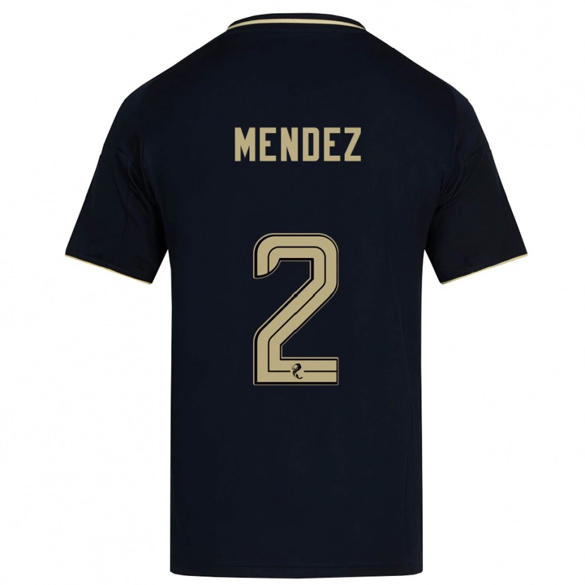 Danxen Criança Camisola Alix Mendez #2 Azul Marinho Dourado Alternativa 2025/26 Camisa Brasil