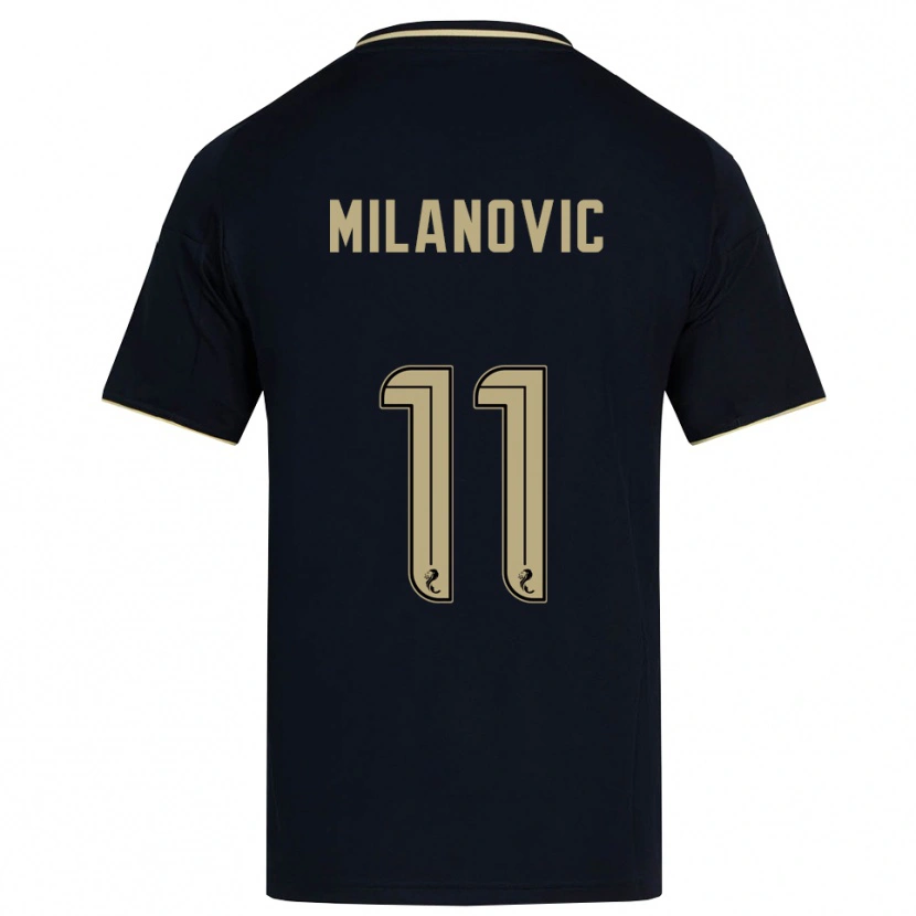 Danxen Criança Camisola Nicolas Milanovic #11 Azul Marinho Dourado Alternativa 2025/26 Camisa Brasil