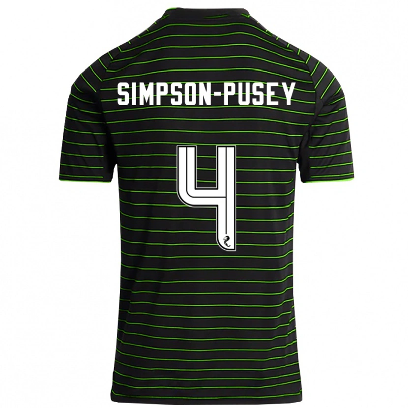 Danxen Criança Camisola Jahmai Simpson-Pusey #4 Preto Verde Alternativa 2025/26 Camisa Brasil