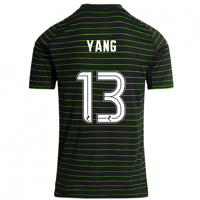 Danxen Criança Camisola Hyun-Jun Yang #13 Preto Verde Alternativa 2025/26 Camisa Brasil