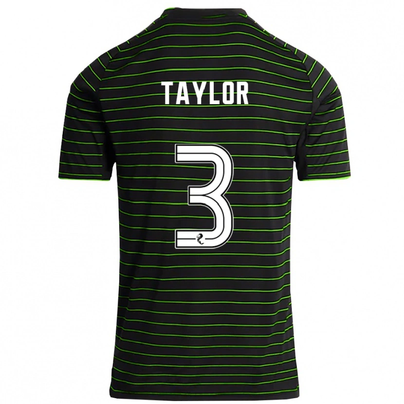 Danxen Criança Camisola Greg Taylor #3 Preto Verde Alternativa 2025/26 Camisa Brasil