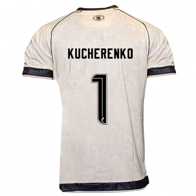 Danxen Criança Camisola Yevgeniy Kucherenko #1 Branco Preto Alternativa 2025/26 Camisa Brasil