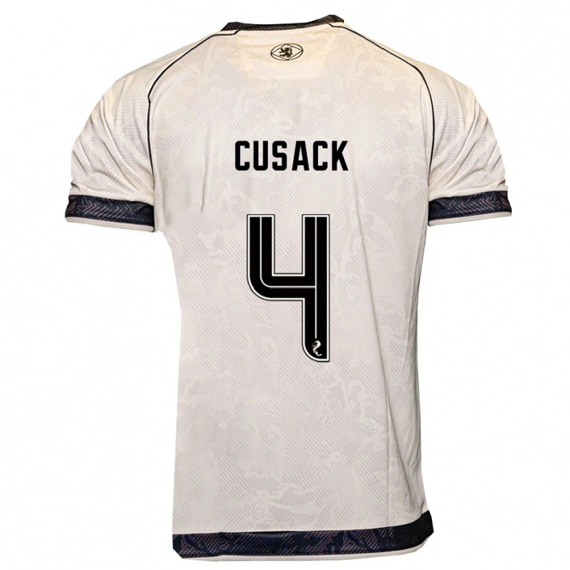 Danxen Criança Camisola Abbie Cusack #4 Branco Preto Alternativa 2025/26 Camisa Brasil