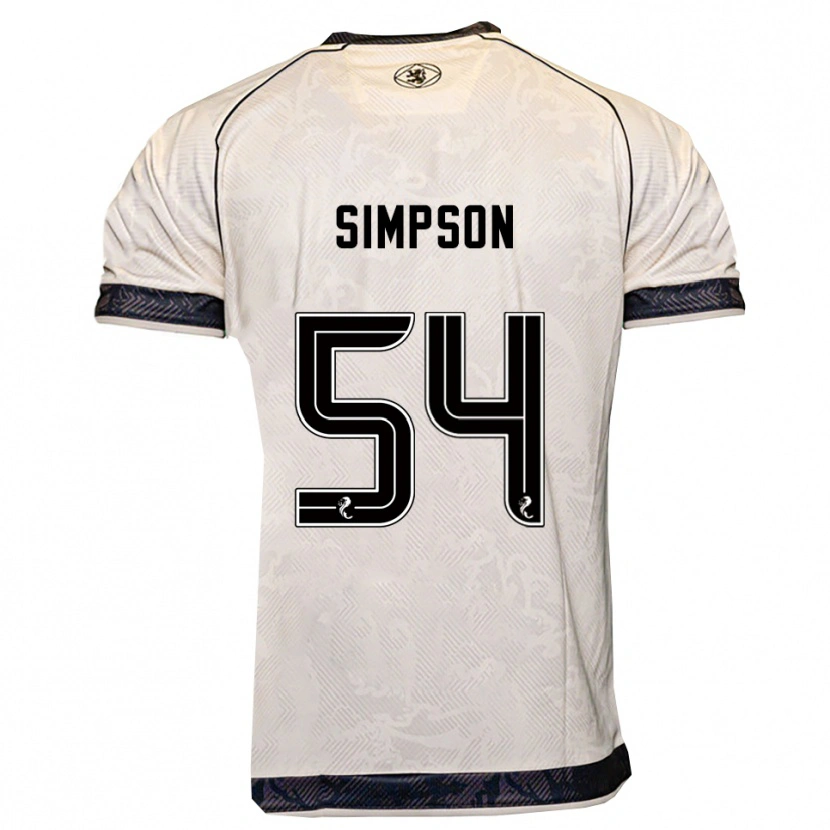 Danxen Criança Camisola Finlay Simpson #54 Branco Preto Alternativa 2025/26 Camisa Brasil