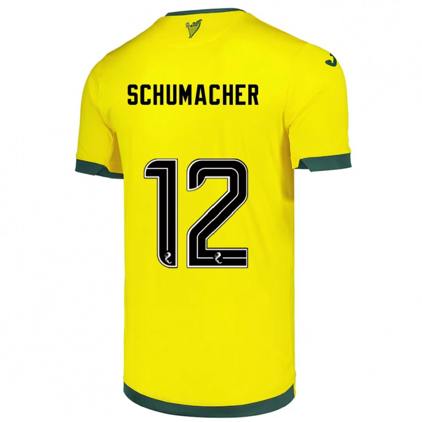 Danxen Criança Camisola Noa Schumacher #12 Amarelo Verde Alternativa 2025/26 Camisa Brasil