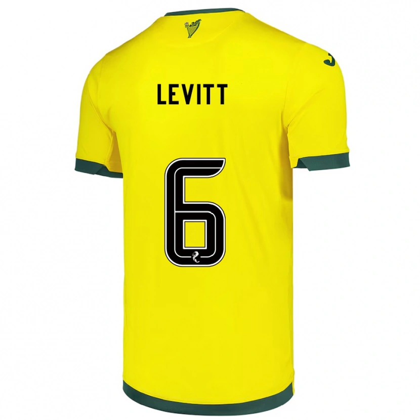 Danxen Criança Camisola Dylan Levitt #6 Amarelo Verde Alternativa 2025/26 Camisa Brasil