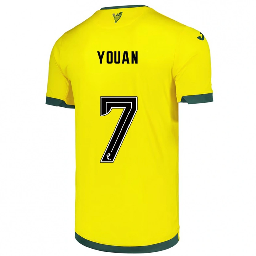 Danxen Criança Camisola Élie Youan #7 Amarelo Verde Alternativa 2025/26 Camisa Brasil