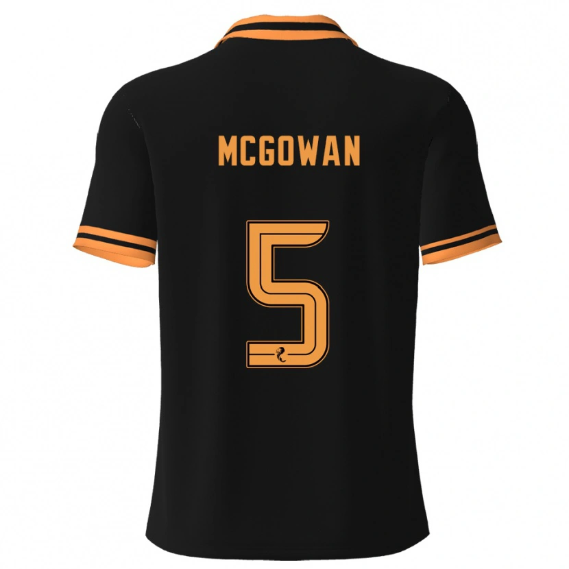 Danxen Criança Camisola Ryan Mcgowan #5 Preto Amarelo Alternativa 2025/26 Camisa Brasil