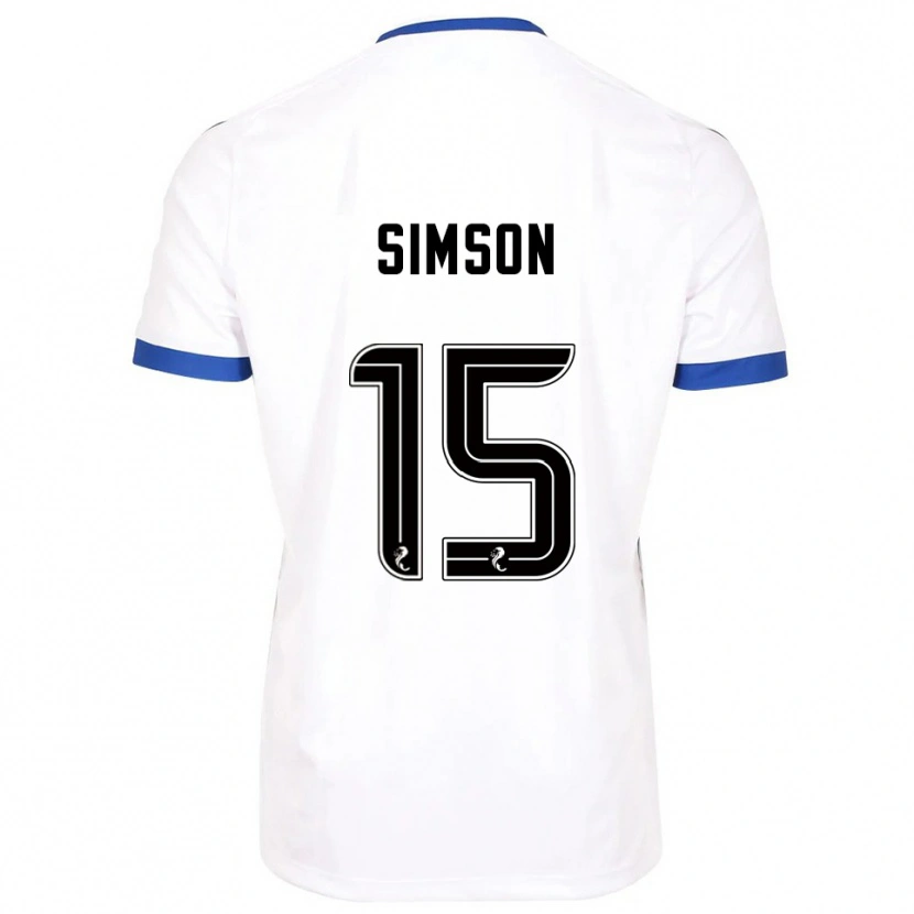 Danxen Criança Camisola Steffi Simson #15 Branco Azul Alternativa 2025/26 Camisa Brasil