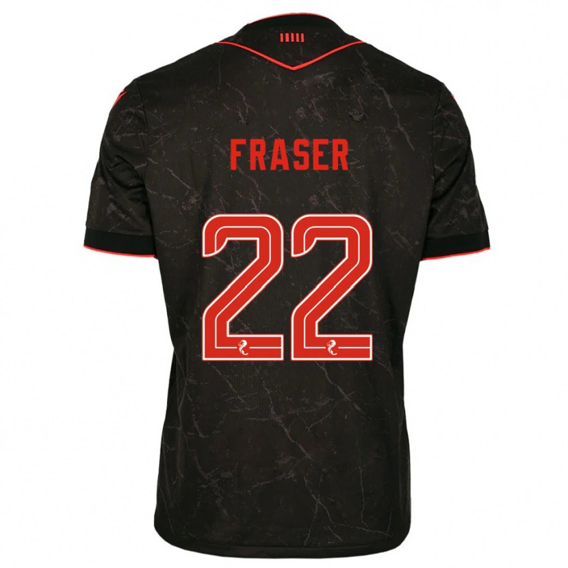 Danxen Criança Camisola Marcus Fraser #22 Preto Vermelho Alternativa 2025/26 Camisa Brasil